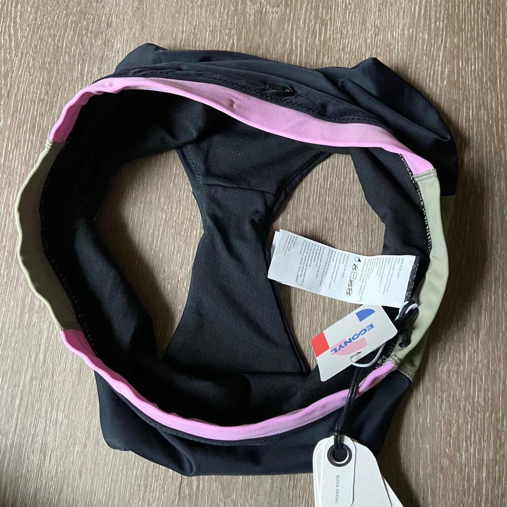Prana Baja Bound Swim Bottom Women's M Black Colorblock High Waist Bikini Brief - Picture 7 of 9